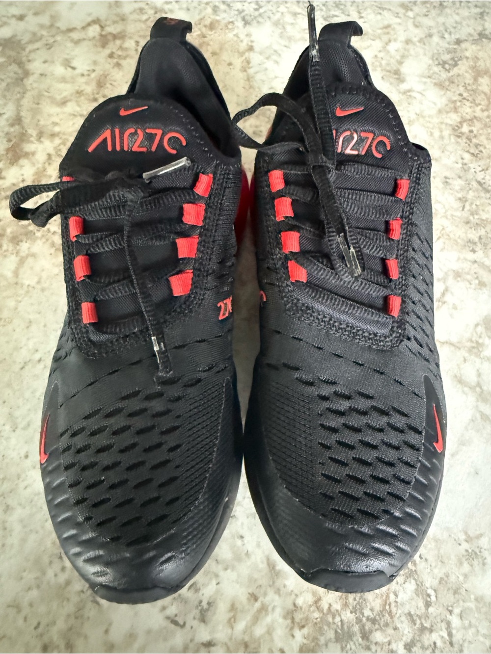 Nike Black and Red Air270 Sneakers